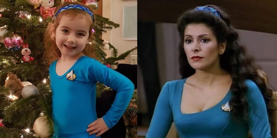 jonathancordell's tweet photo. @Marina_Sirtis My 3 year old was insistent that she had to be Deanna Troi at her nursery Christmas party! https://t.co/zp2ZdhvjvM