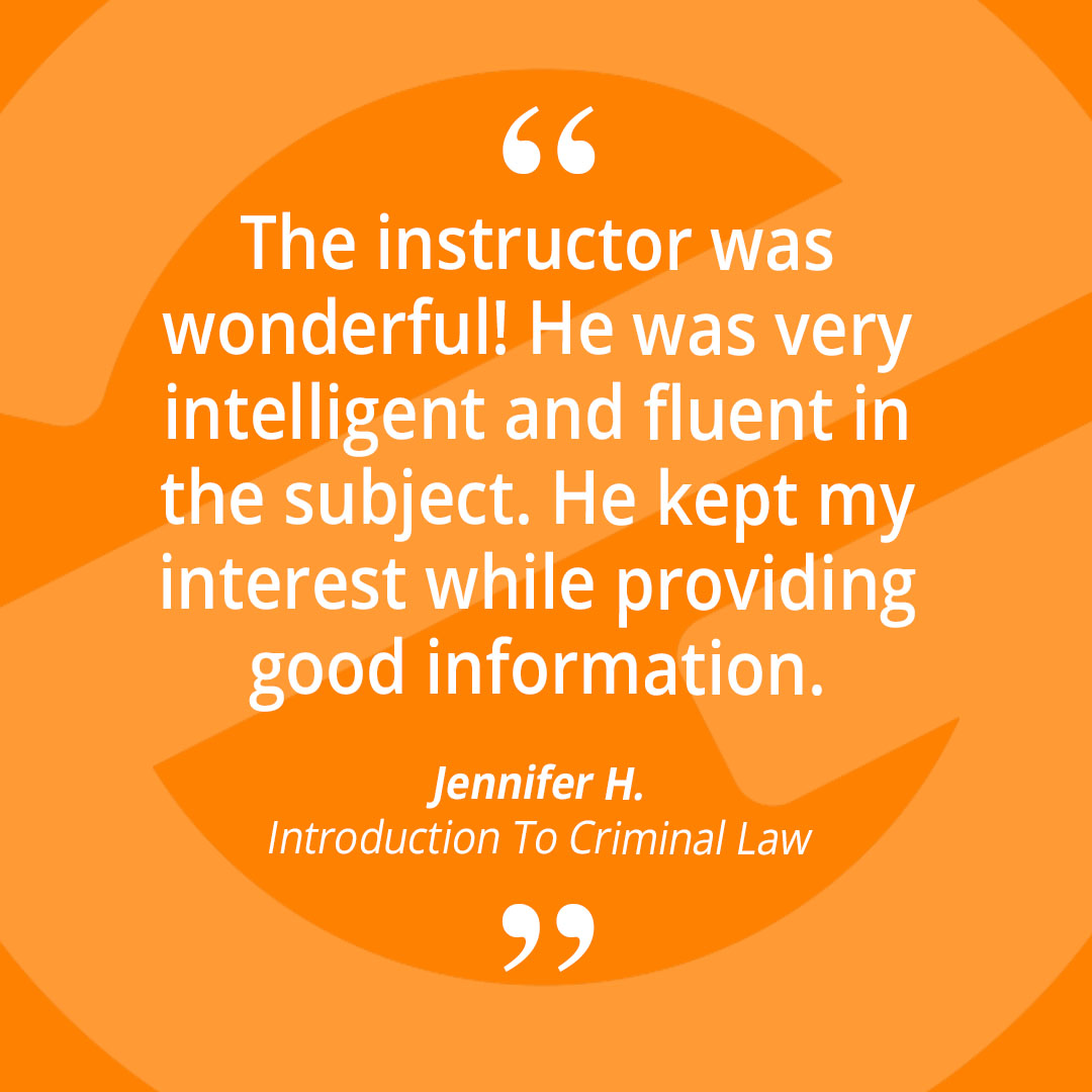 ed2go's tweet image. Criminal law is one of the most fascinating areas of legal practice - just ask one of our students, Jennifer!
ed2go.com/courses/legal/…
.
.
#ed2go #cengagelearning #learningonline #onlinecourses #criminallaw #lawstudentlife #lawstudy #legalstudies #legalpractice