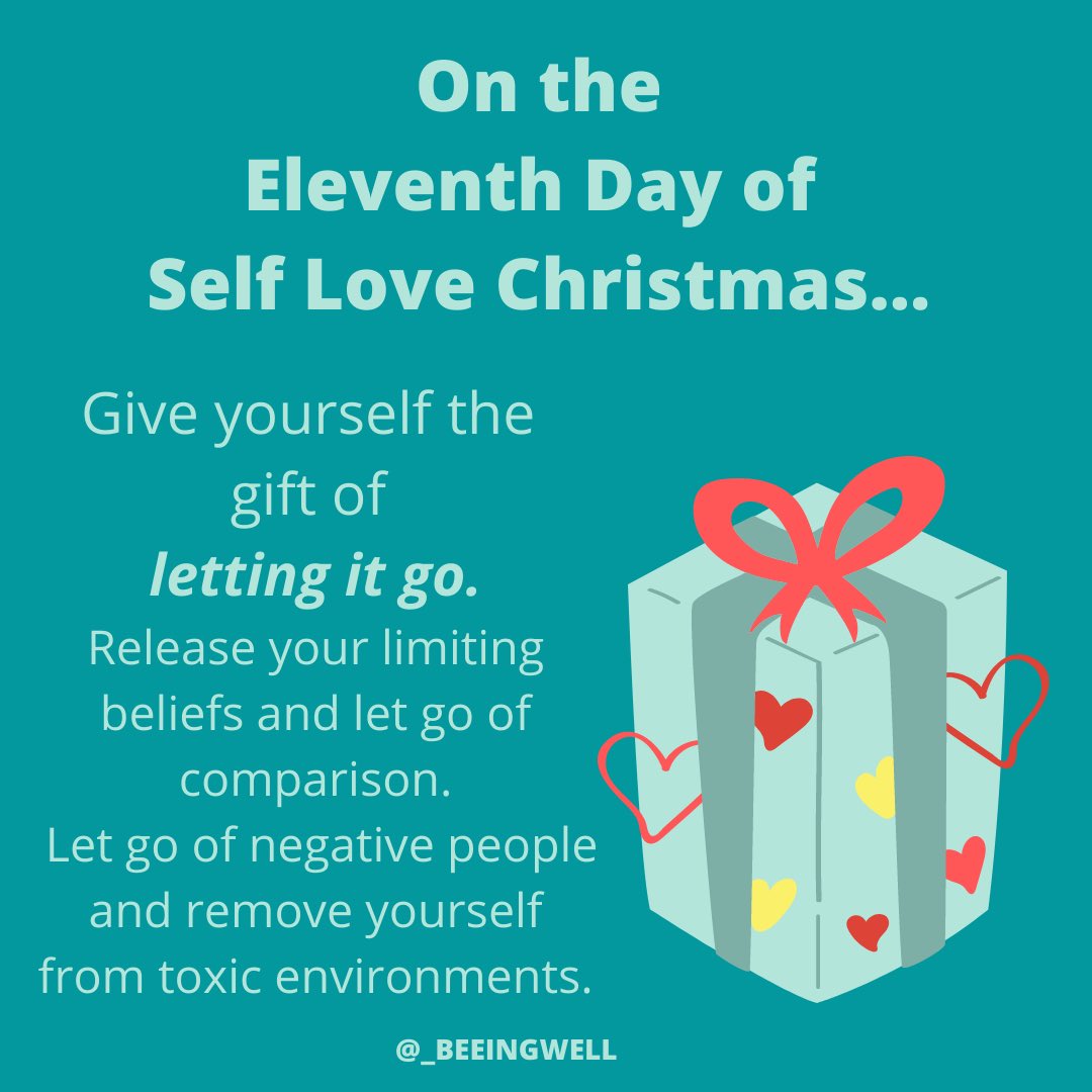 beeing_well's tweet photo. On the 11th Day, we are learning to let go!! ❄️ What negativity are you going to let go of so you can love yourself? #letitgo #toxicrelationships #selflove https://t.co/lWYmuP7CCL