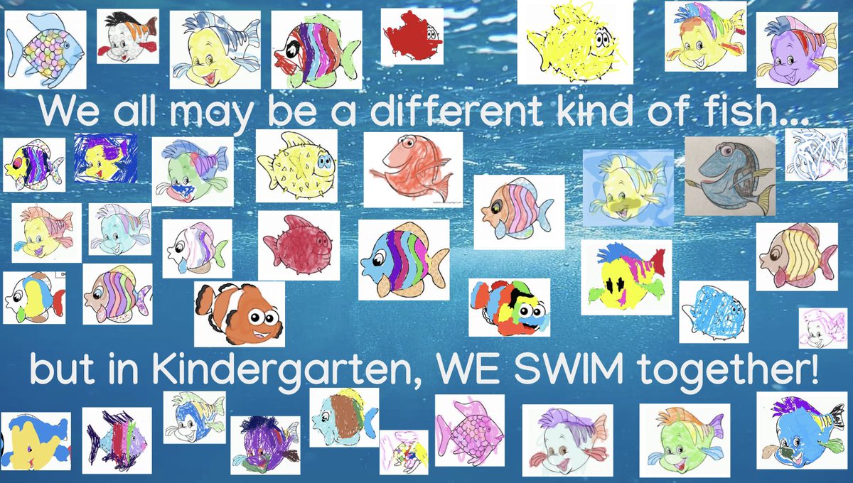 We all may be a different kind of fish... but in Kindergarten, W.E SWIM together!! 💙🧡🐠🐡🐟 @WaxpoolES #InclusiveLCPS2020