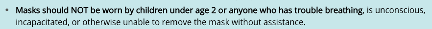 Lest you think I invented the all caps "not," I did NOT.  https://www.cdc.gov/coronavirus/2019-ncov/prevent-getting-sick/how-to-wear-cloth-face-coverings.html
