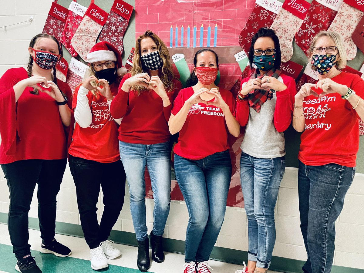 trkrusze's tweet photo. Kindergarten is sending love and wearing our red for our beloved Russell family! #TEAMFreedom #TEAMRussell #RedForRussell #StrongerTogether @freedomvolusia https://t.co/PydnqkQhM6
