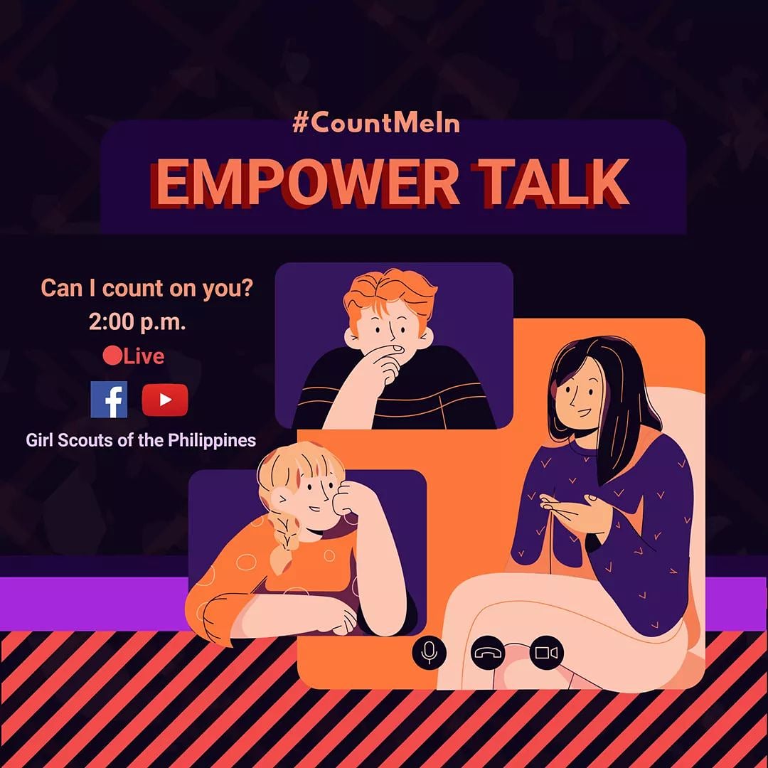 The #TogetherWeRisePhilippines presents: “EmpowerTalk: Stand Up, Speak Out!”

Tune in tomorrow at 2 PM as our panelists discuss how issues surrounding violence against women and girls (VAWG) are being addressed all over the country on the Girl Scouts of the