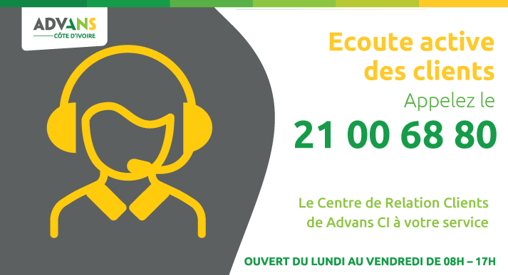 AdvansRCI's tweet photo. #CentreRelationClients
Advans met un point d'honneur à l'écoute client. Vous souhaitez utiliser un service et vous ne savez pas comment le faire? Vous désirez être assisté? Vous pouvez contacter notre Centre de Relations de Clients au 21 00 68 80. #EcouteClient https://t.co/45xKuKW0Gf