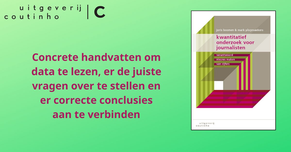 'Kwantitatief onderzoek voor journalisten biedt (toekomstige) journalisten concrete en praktische handvatten om de kwaliteit en relevantie van kwantitatief onderzoek goed te kunnen inschatten en daarover correct te rapporteren. 

ow.ly/5Rz150CIMsT