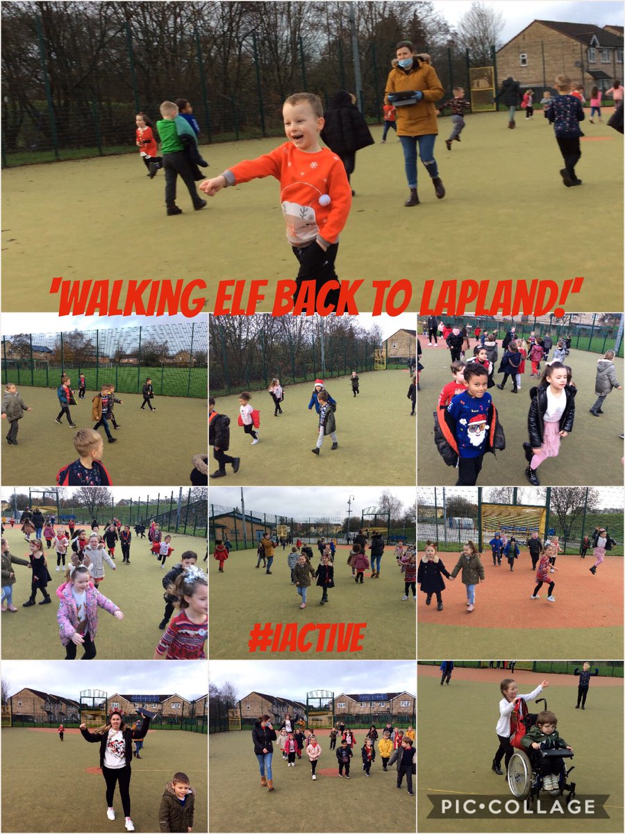 meadowlaneprm's tweet photo. All of Reception &amp; Year 1 had lots of fun walking 1 mile of the Astro to create magic to send Elf back to Lapland! Thanks to Miss Jones for providing the Christmas music! #healthyconfidentindividuals #iActive https://t.co/MQ3BcolbvQ