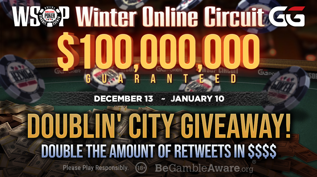 GGPoker's tweet image. 🔥YOU KNOW THE DRILL🔥

RETWEET ✅
LEAVE YOUR NICKNAME ✅
AFTER 24 HOURS WE'LL DOUBLE THE RETWEETS ✅
YOU COULD WIN #WSOP Winter Circuit SATELLITE TICKETS ✅

GO!

#GGPoker