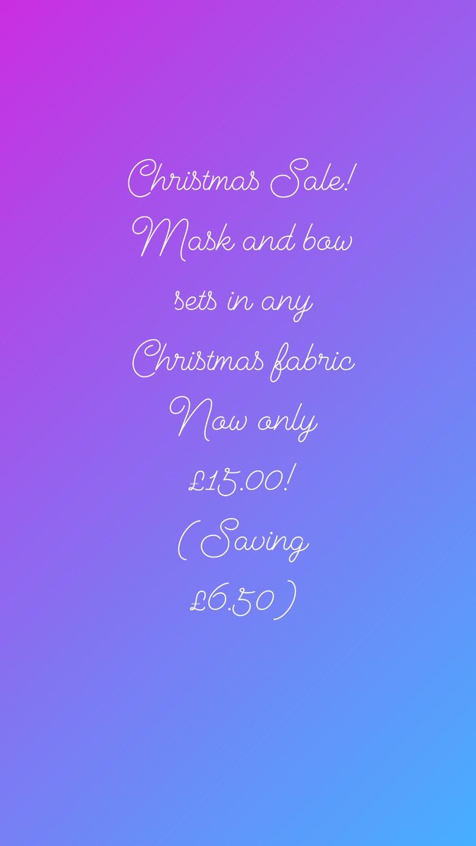Get a Christmas mask and hair bow matching set for only £15! 
Or mix and match 🤗