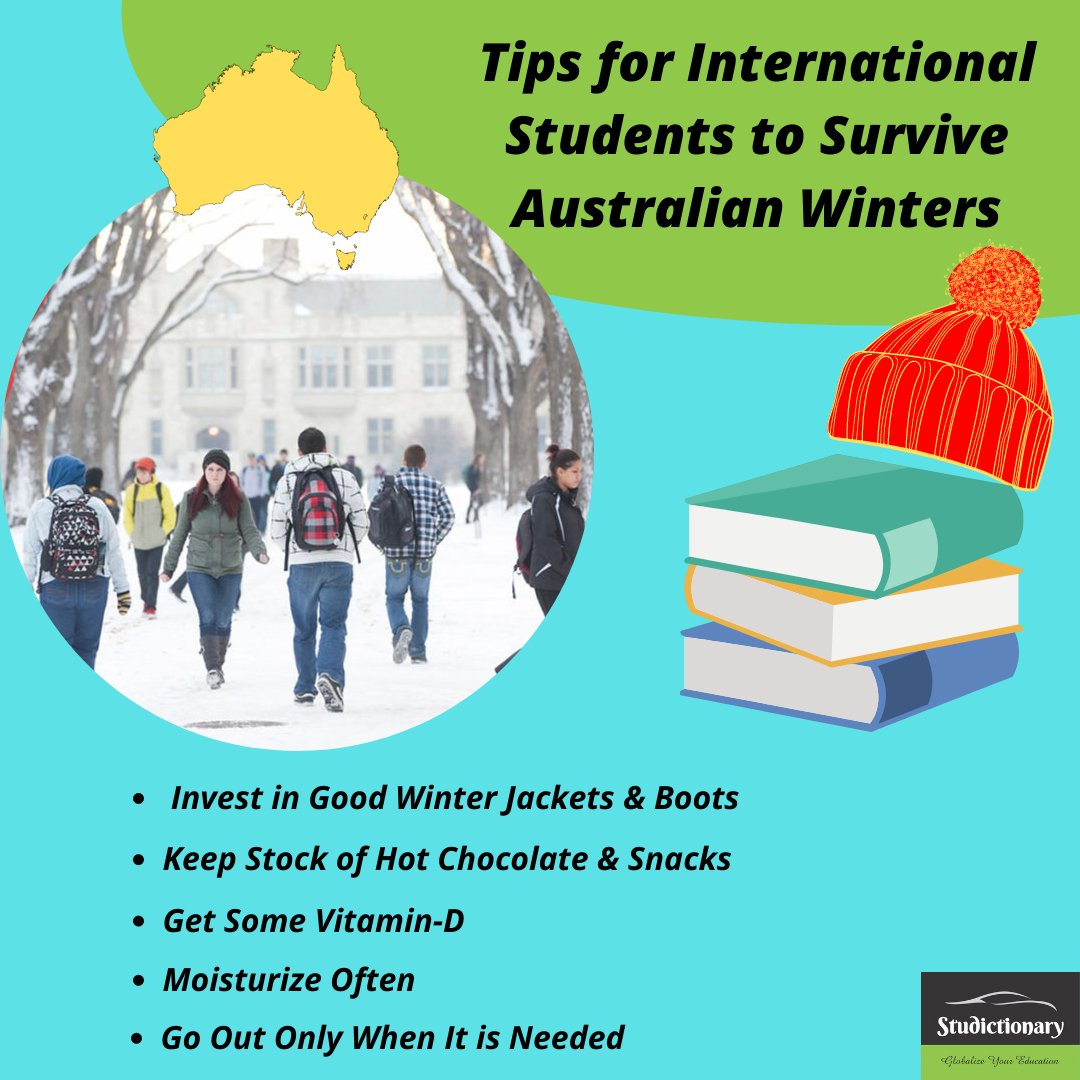 studictionary's tweet image. Tips for International Students to Survive Australian Winters

Learn More:studictionary.com

@Bright_dejoseph @acu_studyabroad @CEAstudyabroad
@UARKstudyabroad @TEANabroad