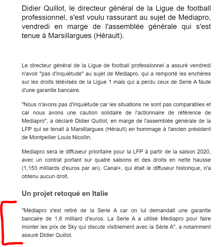 Pierre B على تويتر J Avais Rate Cette Citation Fantastique De D Quillot Expliquant Qu En Italie Mediapro Etait Une Victime De La Mechante Serie A T Co Keh8o48iqf
