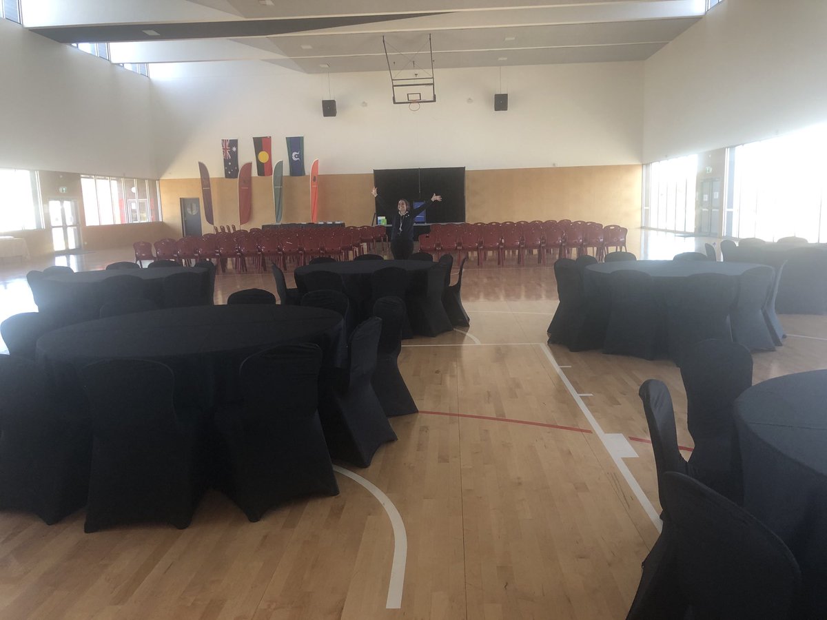 k_cvitkovic's tweet photo. #Graduation2020 we are nearly all set for Monday. First time in our Gym. Go Team A :) https://t.co/BcRXv1rU4U