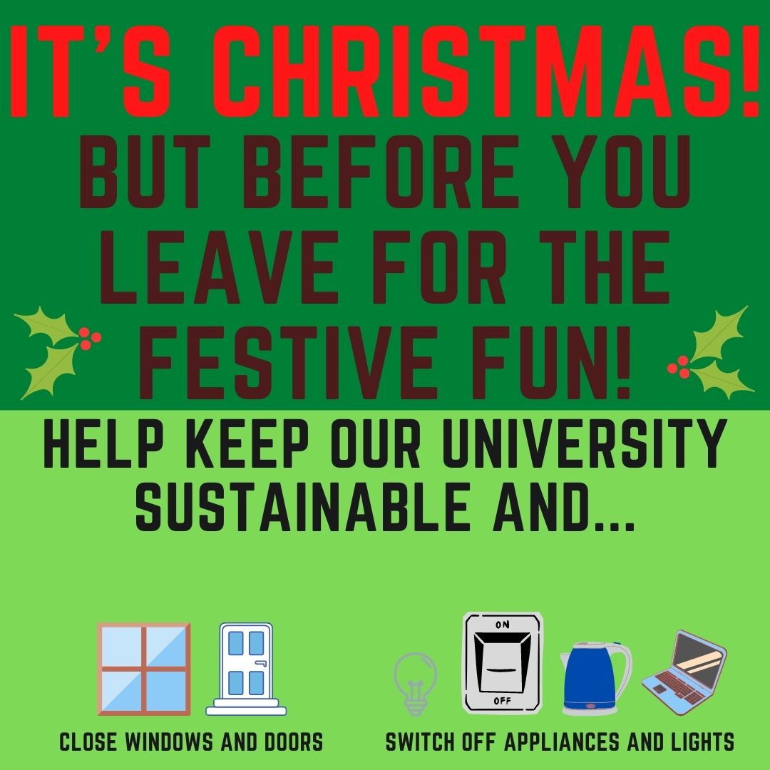 CovUniSust's tweet photo. As the #Christmasbreak approaches, before you leave please:
#saveenergy &amp; switch off lights &amp; turn down radiators
#switchoff anything that doesn't need to be on
#closewindows
#Cleanfridges &amp; switch off leaving the door ajar
#Turnofflights

#GreenCampus @covcampus #XmasShutdown https://t.co/EjylaNJmZl