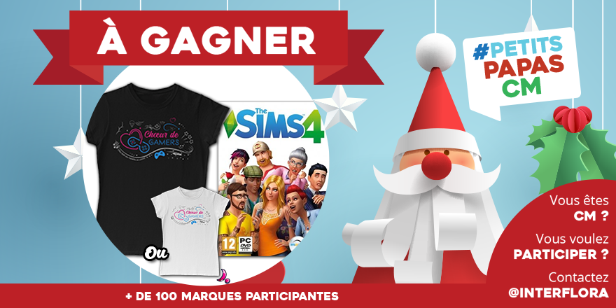 choeurdegamers's tweet photo. "Nous ajoutons un T-Shirt CDG (N ou B) + les Sims4 PC à la Hotte Petits Papas CM🎅
🔄RT pour avoir une chance de gagner notre lot
🎅Tweetez "#ChersPetitsPapasCM mon rêve à Noël c'est de ___ " pour tenter de gagner les 100 lots de la hotte

Découvrez toute la hotte ⬇️ https://t.co/lTdA8o1Tu1