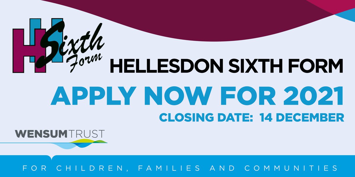 Only 3 days left to apply to our Sixth Form! Submitting your application online is quick and easy, and our team is ready to help with any queries you may have. For more info, please visit: wensumtrust.org.uk/hellesdonhigh-… #SixthForm