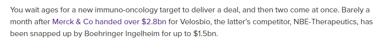  $ONCT's ROR1 CAR-T hits the clinic mid-2021. The only other ROR1 CAR-T is Juno's, which initiated in 2016. When data? Dunno. But note the breadth of signal finding: lung, breast, heme, and "malignant solid neoplasm". Q: did Merck/Boehringer know what Juno's seen?
