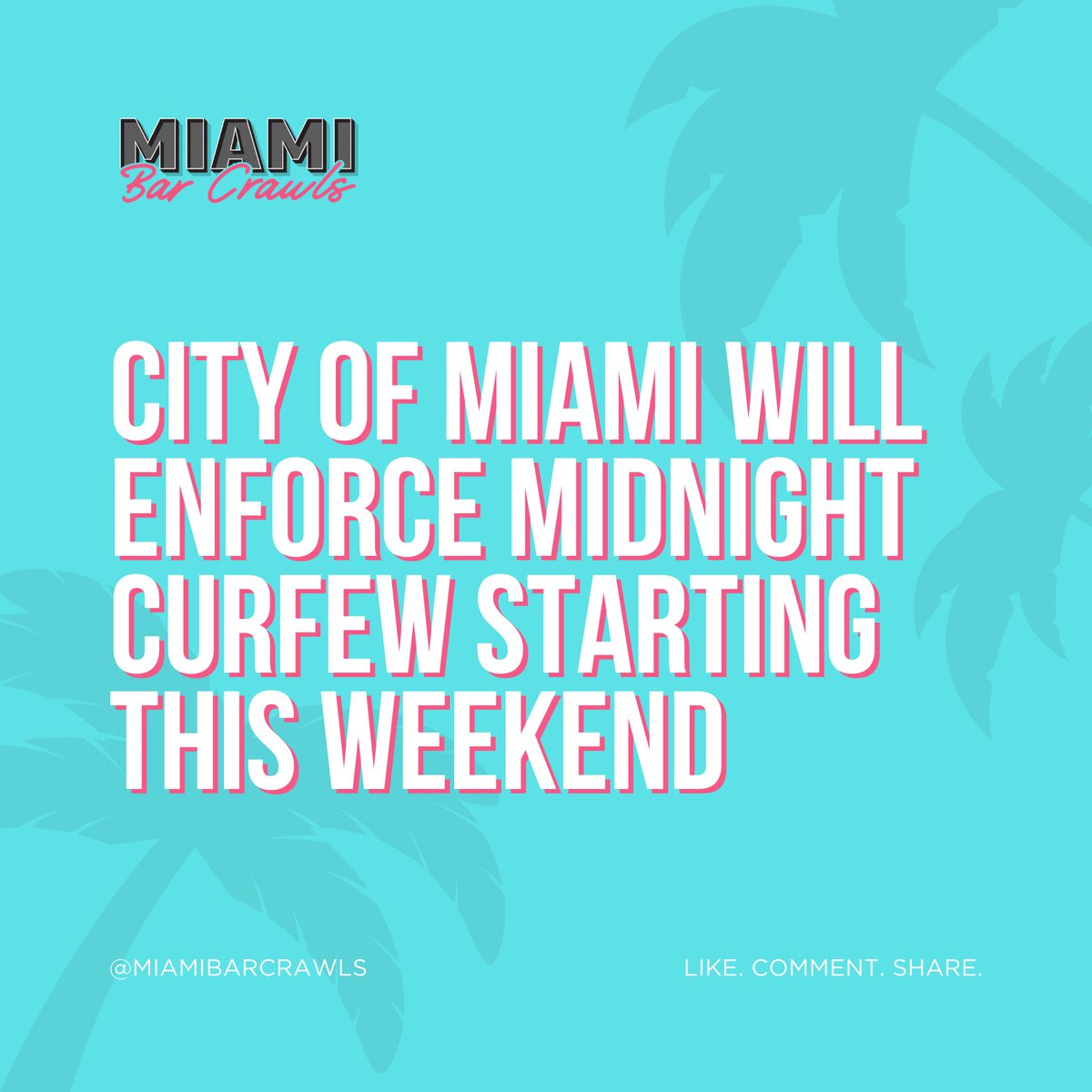 MiamiBarCrawls's tweet photo. 2 steps forward, 17 steps back. @CityOfMiami #MiamiBarCrawls #Miami #Curfew #COVID19 https://t.co/Qy3Egz1jN4