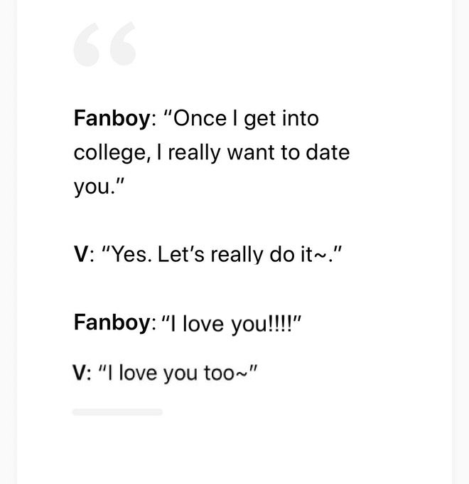 let me remind you about how taehyung agreeing to date his fanboy 