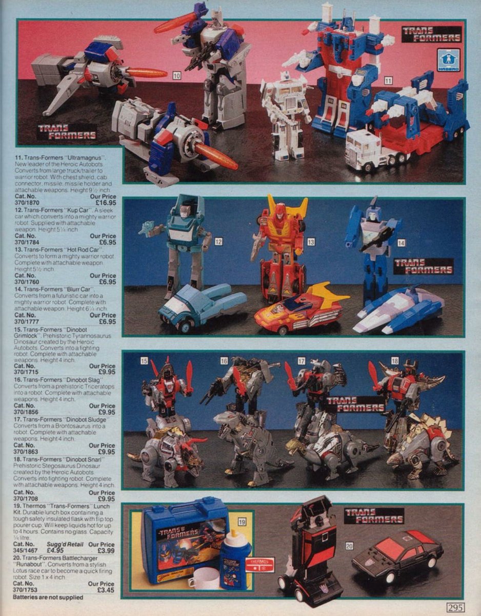 4 whole pages dedicated to transformers (and Go-bots).