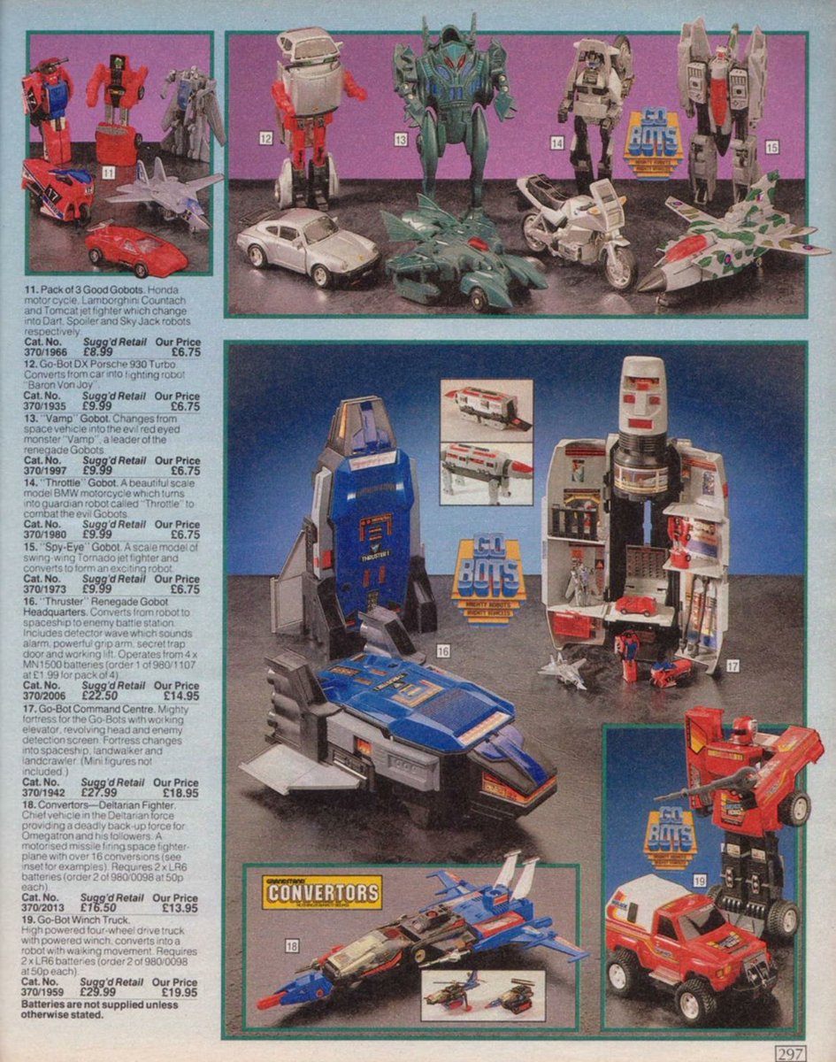 4 whole pages dedicated to transformers (and Go-bots).
