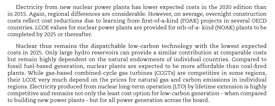 And why is nuclear LCOE looking so low here compared to some other reports. The answer is in the text below. It's not what Gen III has achieved to date, but what the authors expect it to achieve for subsequent units