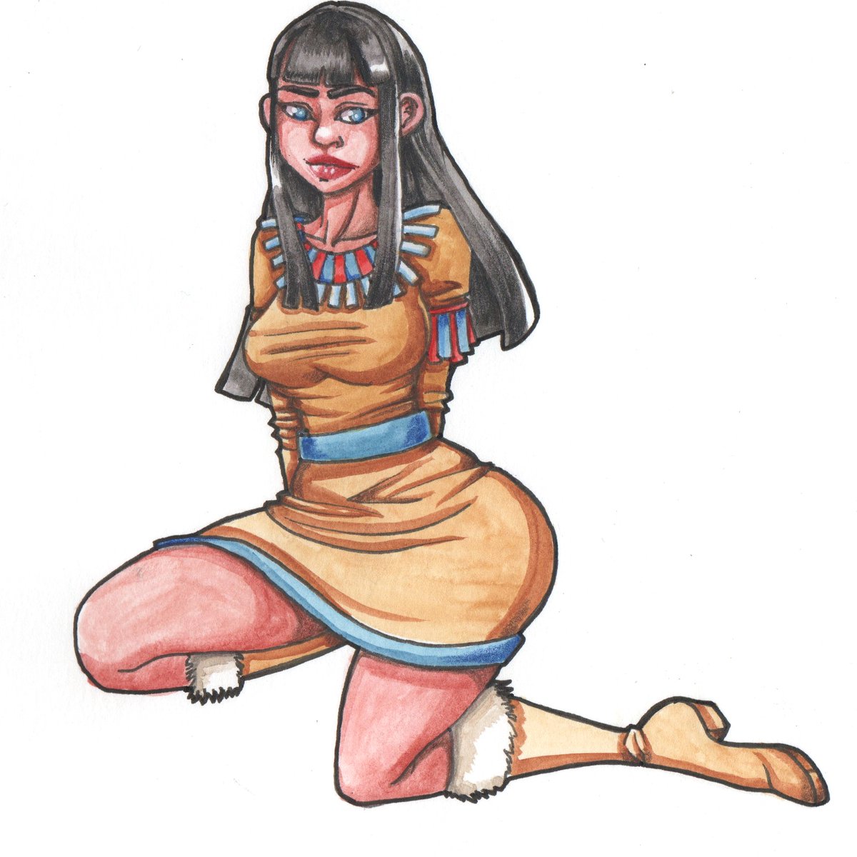 Valeithel's tweet photo. Aujourd'hui, c'est au tour de Sedna, déesse qui vous emmène du côté des Inuits. Elle représente particulièrement la mer.

#sedna #inuit #calendrierdelavent #christmas #sea #amerindian #watercolor #traditional_art https://t.co/FN5dFTyvlc