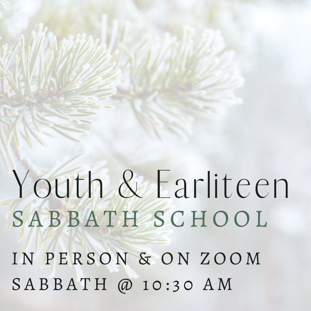 We are just one day away from worshipping together! Join us in person or on Zoom at 10:30 am on Saturday, December 12. 

#ucy #sabbathschool #sdayouth #earliteen #worship #zoomworship #collegedagechurch