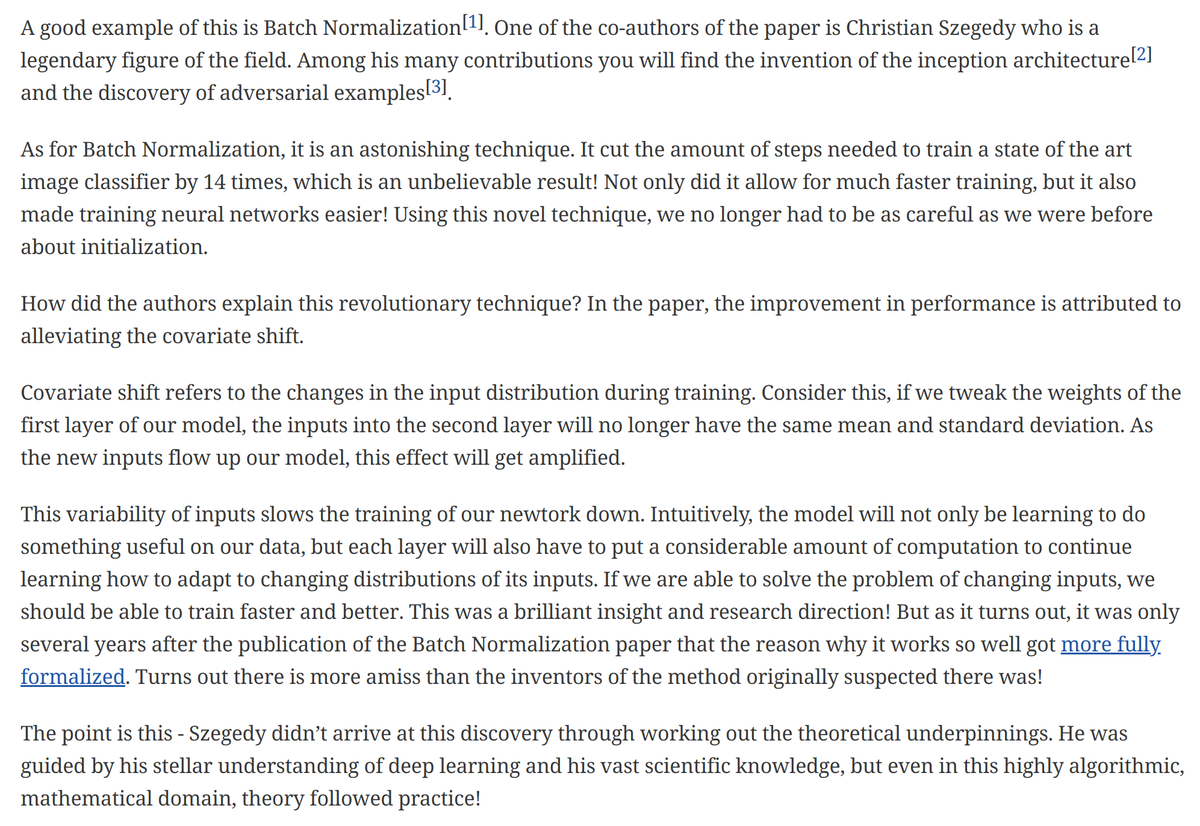 I am not sure about the section on Batch Normalization in particular.As I am learning, in writing there is always a trade-off between the depth to which you explore an example and keeping the narrative of the entire chapter flowing.Is my treatment of BN okay here? Would love
