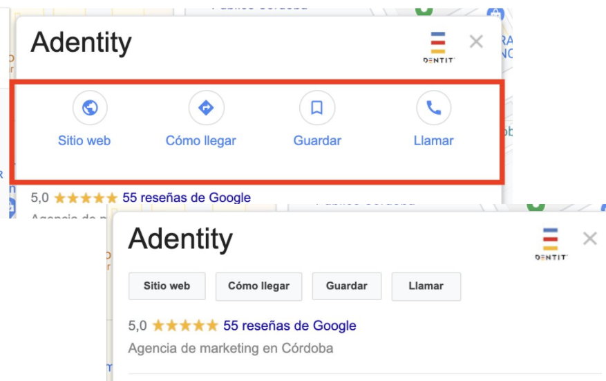 ndyjsimpson's tweet image. 🧐Google maps playing with new button design for business profiles in GMB! h/t @FrancastroKW 👇🏻 #localseo