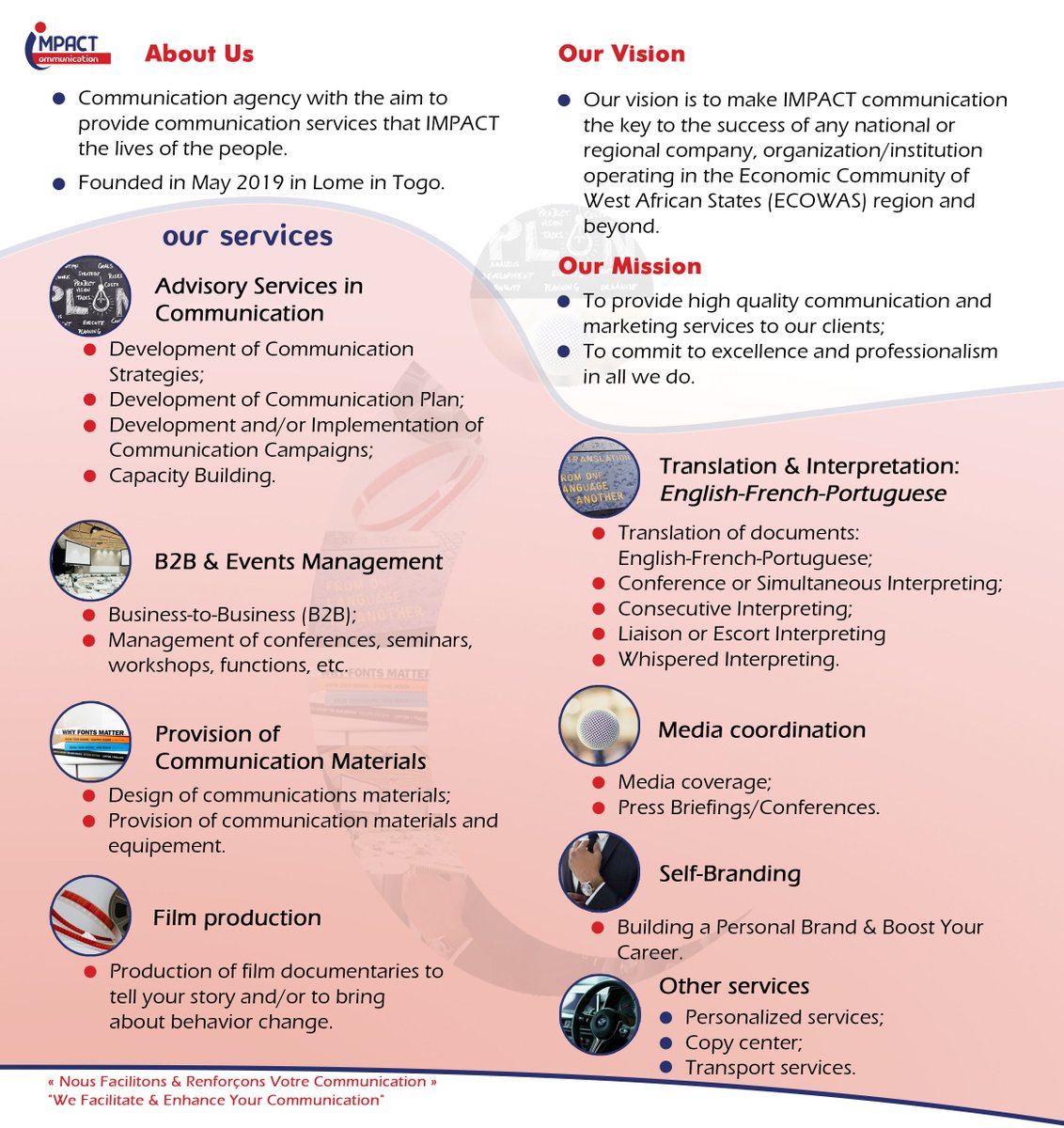 comm2impact's tweet photo. Make #communication to #IMPACT the key to the success of any national or regional company, organization/institution operating in the #ECOWAS region and beyond. This is our vision.
Here are our services. https://t.co/LKGSDJAwA6