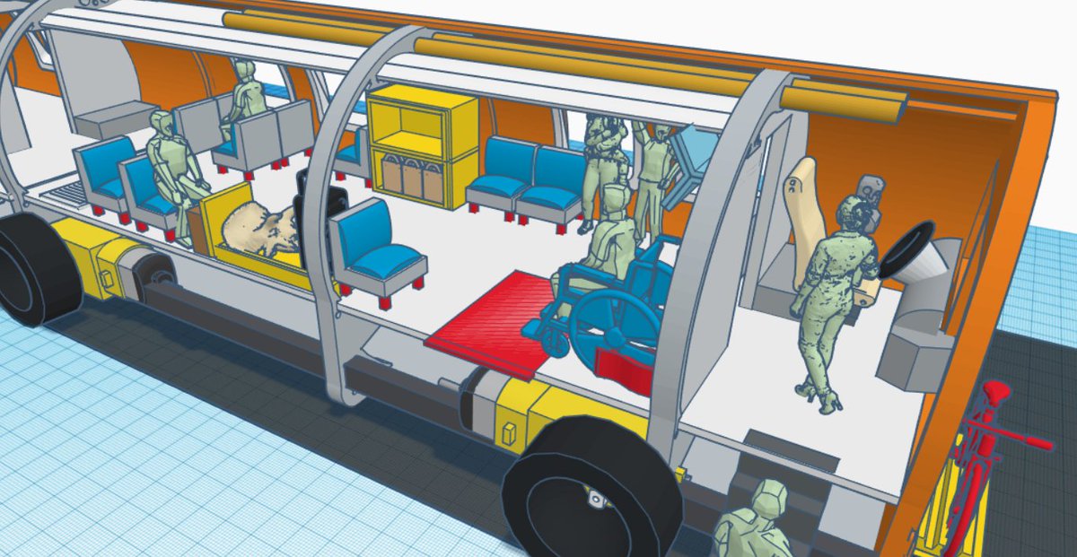 tinkercad's tweet photo. What should mass transit look like in 2021? In this @instructables lesson from Smithsonian's SparkLab (@SI_Invention) students will create a mass transit vehicle with virtual kit of materials they can rearrange. https://t.co/UO30MVUKnV 

#tinkertogether https://t.co/E5RrQ7LmPY