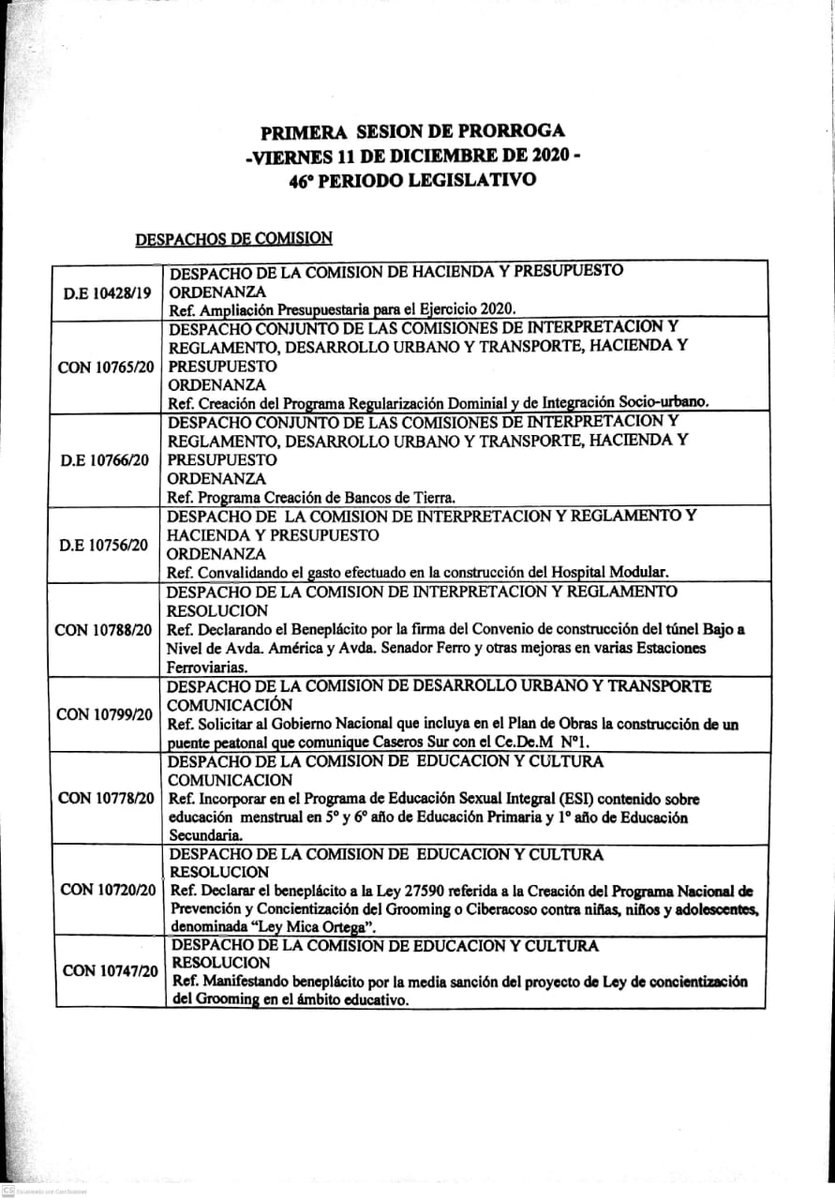 HCD3F's tweet image. Orden del día para la 1° Sesión de Prórroga del 2020.

@sergioiacovino  

Se tomarán las medidas de protección y distanciamiento necesarias para cuidarnos entre todos.

Lo podes seguir en vivo hoy por:
fb.me/HCD3F