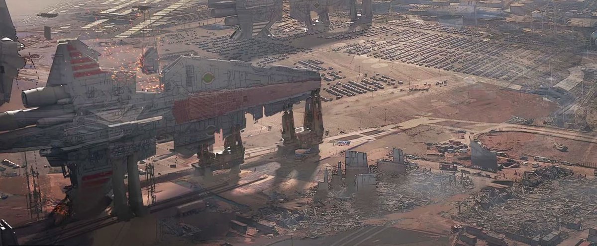  #Andor Are they still taking Venator-class Star Destroyer apart, 14 years after the Clone Wars ended? I bet on a flashback, but I don't know. It looks quite like Bracca, seen in Jedi: Fallen Order (2019).