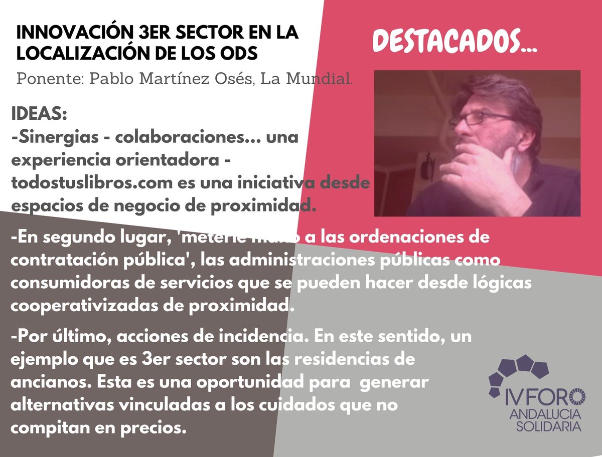 Este seminario pone punto y seguido al ciclo desarrollado en el marco del #4ForoAndalucíaSolidaria. <a href="/pablojmoses/">Pablo José Martínez Osés</a> cierra con propuestas... "conexión con los aprendizajes y experiencias del sur. Ya lo hicimos con los presupuestos participativos, etc."