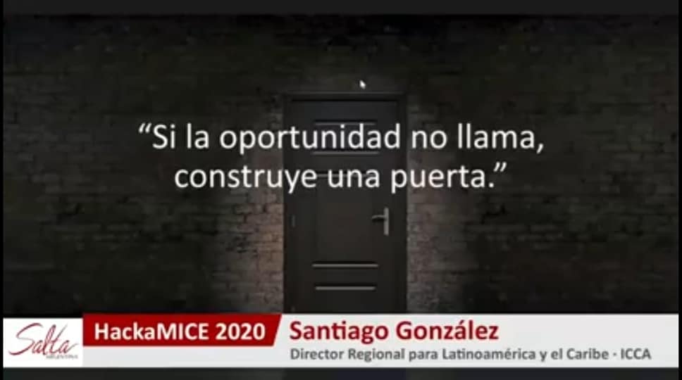 cdcsalta's tweet photo. ¡Arrancamos con la 2da jornada del #HackaMICE2020!
Ahora Santiago González, Director Regional de @iccalatam, nos habla de la reactivación de los Destinos a través de la Industria de Reuniones.
"Si la oportunidad no llama, construye una puerta"

¡Sumate! 👉🏼 https://t.co/5Cwv45ihYr https://t.co/nSUrzYibWt