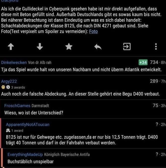 sandr0bot's tweet image. Deutsch, deutscher, a...Gullideckel-Diskussion! #Cyberpunk2077