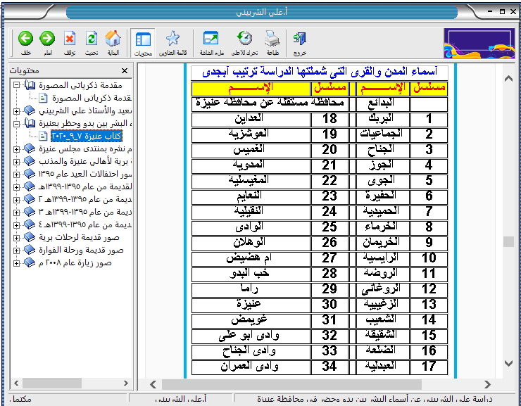 AElsherbiny2020's tweet photo. #ذكريات_علي_الشربيني_عنيزة كتاب على الشربينى الألكترونى عن #عنيزة تصميم أ.عبد الرحمن الونين @AAlwneen يشمل فى دراسته عن الأسماء توزيع جميع العائلات فى 1395/1399 هـ بعنيزة وتوابعها ال(34) الموضحة بالجدول فى الصورة (1) المرفقة /أما الصورة(2) كمثال توضح أسماء أول(10) عائلات الشعيب . https://t.co/t9LAarr6G6