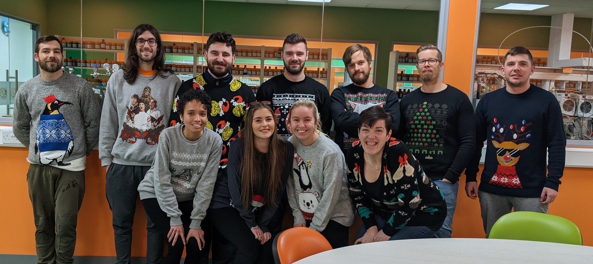 FlavoursJpl's tweet photo. Its Christmas Jumper Day here at JPL!
We're raising money for @ClaireHouse  and so far have raised £114 with plenty more cakes still up for grabs!
Btw, we regularly test the team for Covid 19 and know we're all clear so this photo opportunity was too good to miss! https://t.co/UqXGjuKmx3