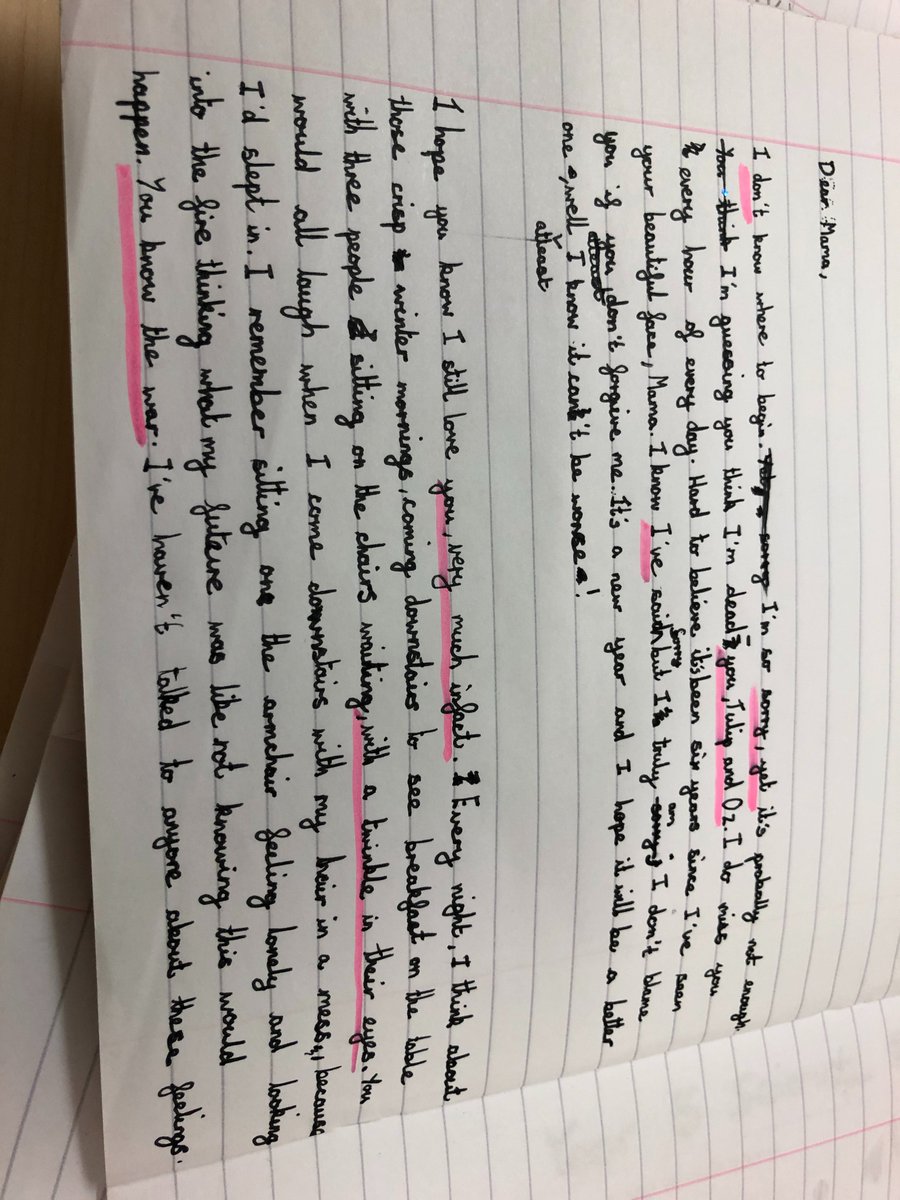 ks2stmargarets's tweet photo. In Y5 we have written letters from Alex to his mama. They are full of emotive language and have some fantastic grammar features #primaryschool #Horsforth #secretsofasunking #parenthesis https://t.co/oHI8RBasNx