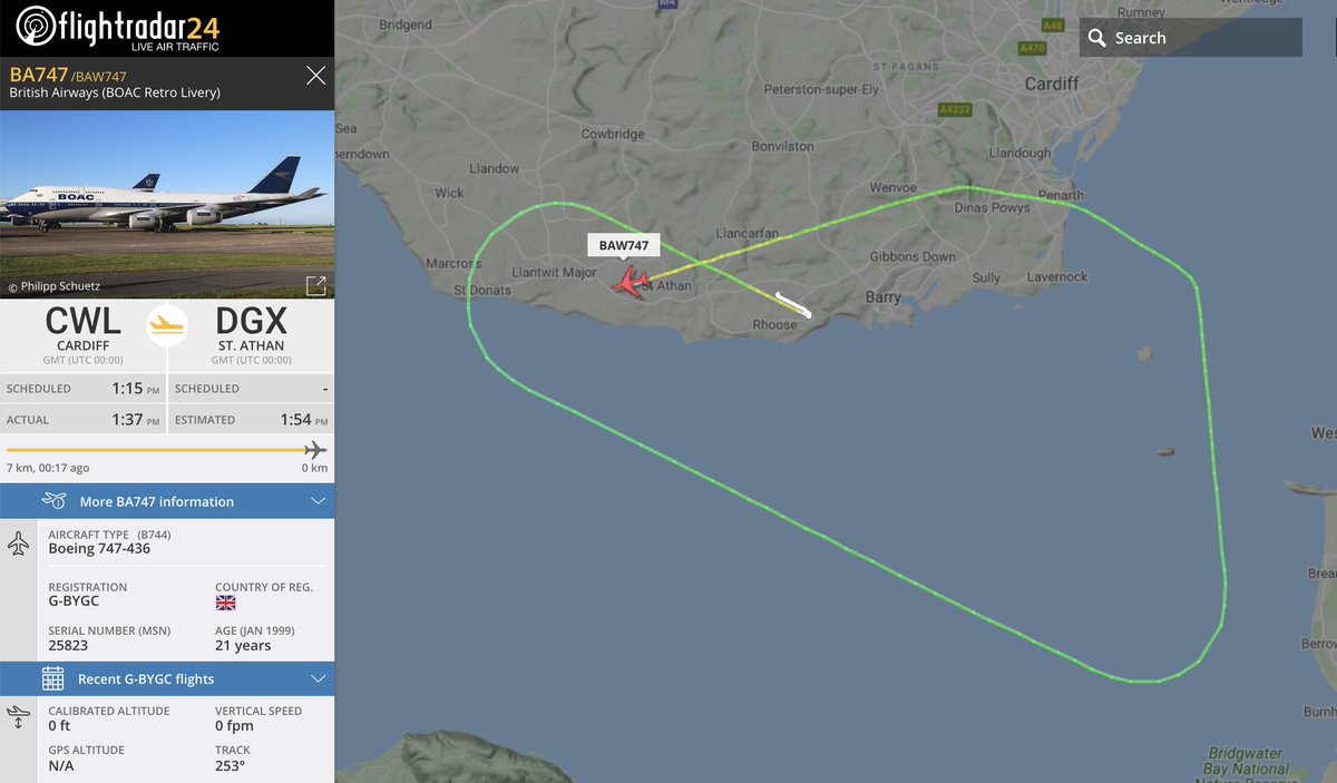 flightradar24's tweet image. Thus ends British Airways’ 50 year history with the Boeing 747. flightradar24.com/BAW747/264878ae