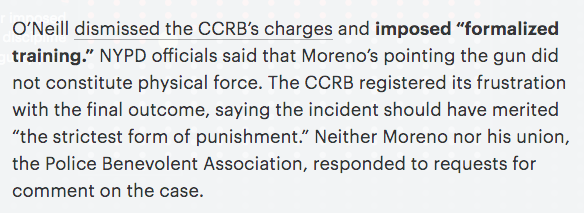 NYPD cop Jose Moreno ***pulled his gun on an 11-year-old boy & a 13-year-old girl who were playing basketball in a Harlem park***!Former NYPD leader James O Neill just made him get some training.NYPD even claimed that him pointing the gun did not constitute physical force!
