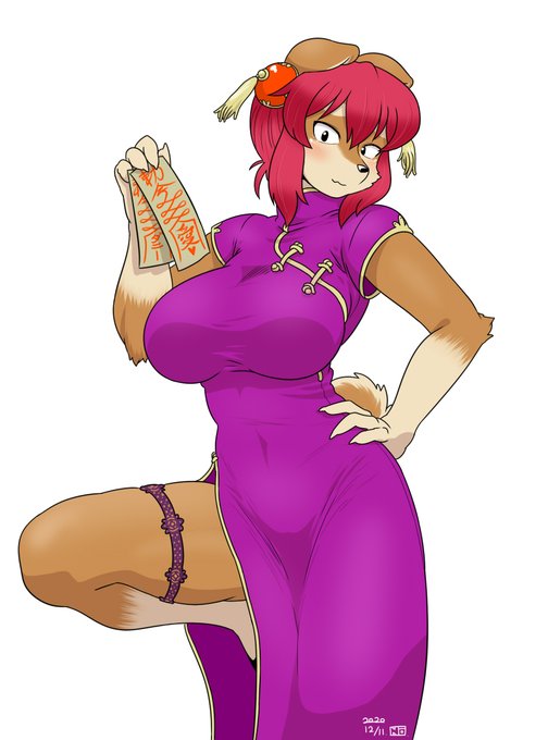 今日の一枚。
チャイナヨリコ。ダニー君にお札をつけて遊び(いちゃこらし)ます 