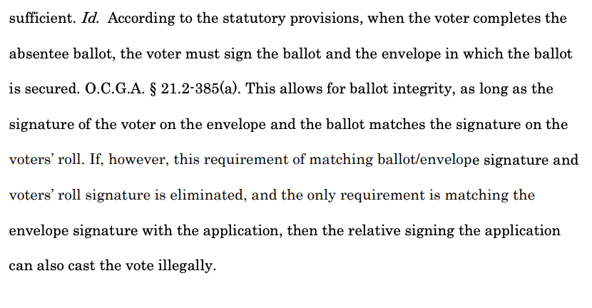 OH! And the best, stupidest part - the lawmakers' filing says erroneously that you sign the actual *absentee ballot* when you return it, so they are signaling to the highest court in the land that they as lawmakers are either lazy or incompetent.No, you don't sign the ballot.