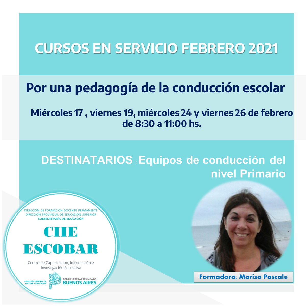 CiieEscobar's tweet photo. 🛑🛑   ¡TODAVIA QUEDAN VACANTES!  🛑🛑

🙏 Se ruega difundir!

📢CURSOS CON PUNTAJE, GRATUITOS Y DE CALIDAD
Se encuentran habilitados los formularios para la inscripción a los cursos de febrero 2021:  https://t.co/GwlDeILNZZ https://t.co/o7Le5iIqTn