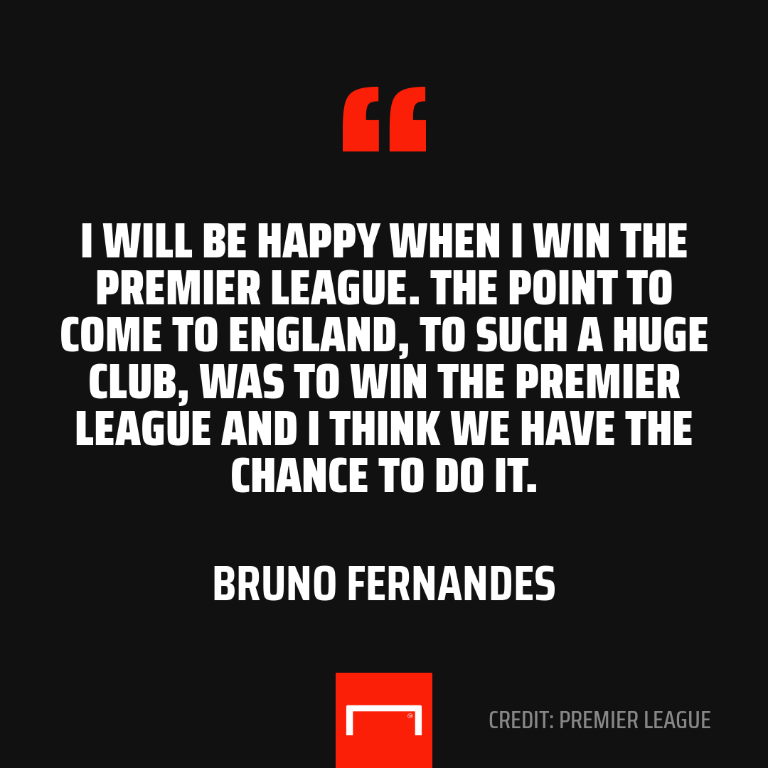 goal's tweet photo. Bruno Fernandes thinks Manchester United can win the Premier League 👀 https://t.co/ElmjVxuVzZ