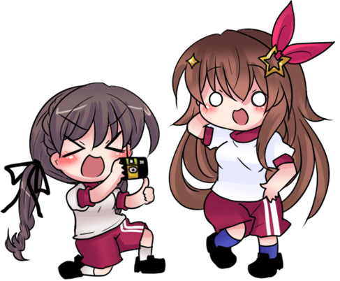 運動会集合絵個別その です シオンちゃんはあくたんとまとまってました シオンの ぶーわ Skeb受付中のイラスト