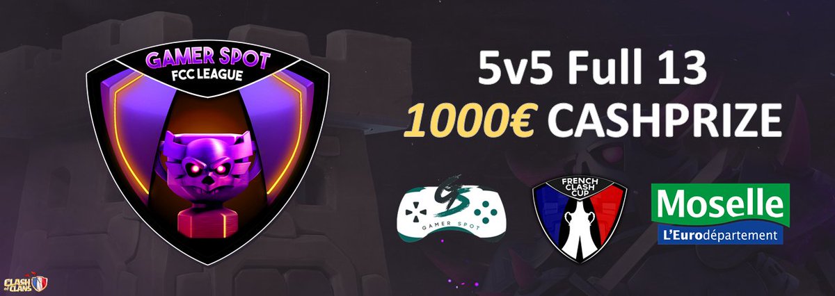 La GAMERSPOT by <a href="/FrenchCup/">French Clash Cup</a> 

72 équipes triées sur le volet, parmi lesquels 20 teams internationales ayant pour la plus part joué les qualifs des #clashworlds  2020

5v5 Full13 avec 1000€ de CASHPRIZE à partir du 2 février 2021

Toutes les infos ici : clashofclans.fr/threads/.110262