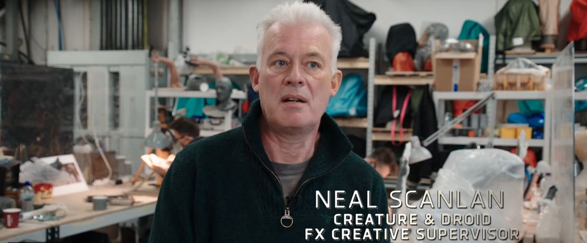  #Andor Neal Scanlan is creature & droid FX creative supervisor. He worked on Babe (1995), Prometheus (2012), Jurassic World: Fallen Kingdom (2018) and all the Disney SW movies.