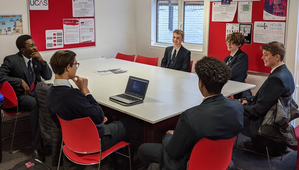 FBS_SixthForm's tweet photo. Great to see our newly appointed Head Boy Team in action in their executive planning meeting. Keep up to date with their work @FBS_HeadBoyTeam https://t.co/SW4KxTZpmd