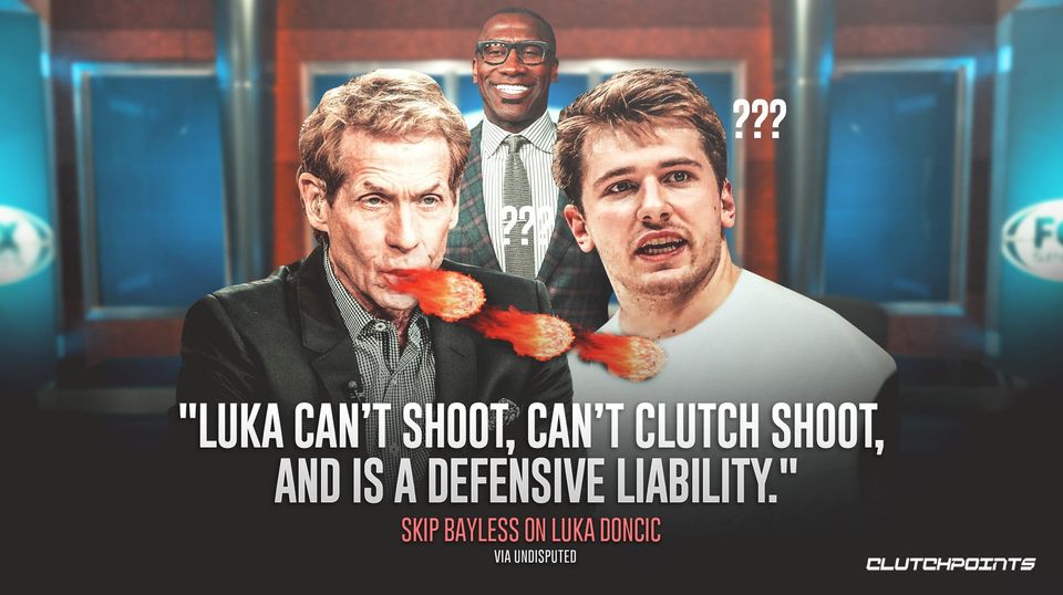 ClutchPoints's tweet photo. Shannon Sharpe couldn't believe what Skip Bayless was saying about Luka Doncic 😲

RT if you think Luka is a Top 5 player in the NBA right now. https://t.co/PC7CVBeTJs