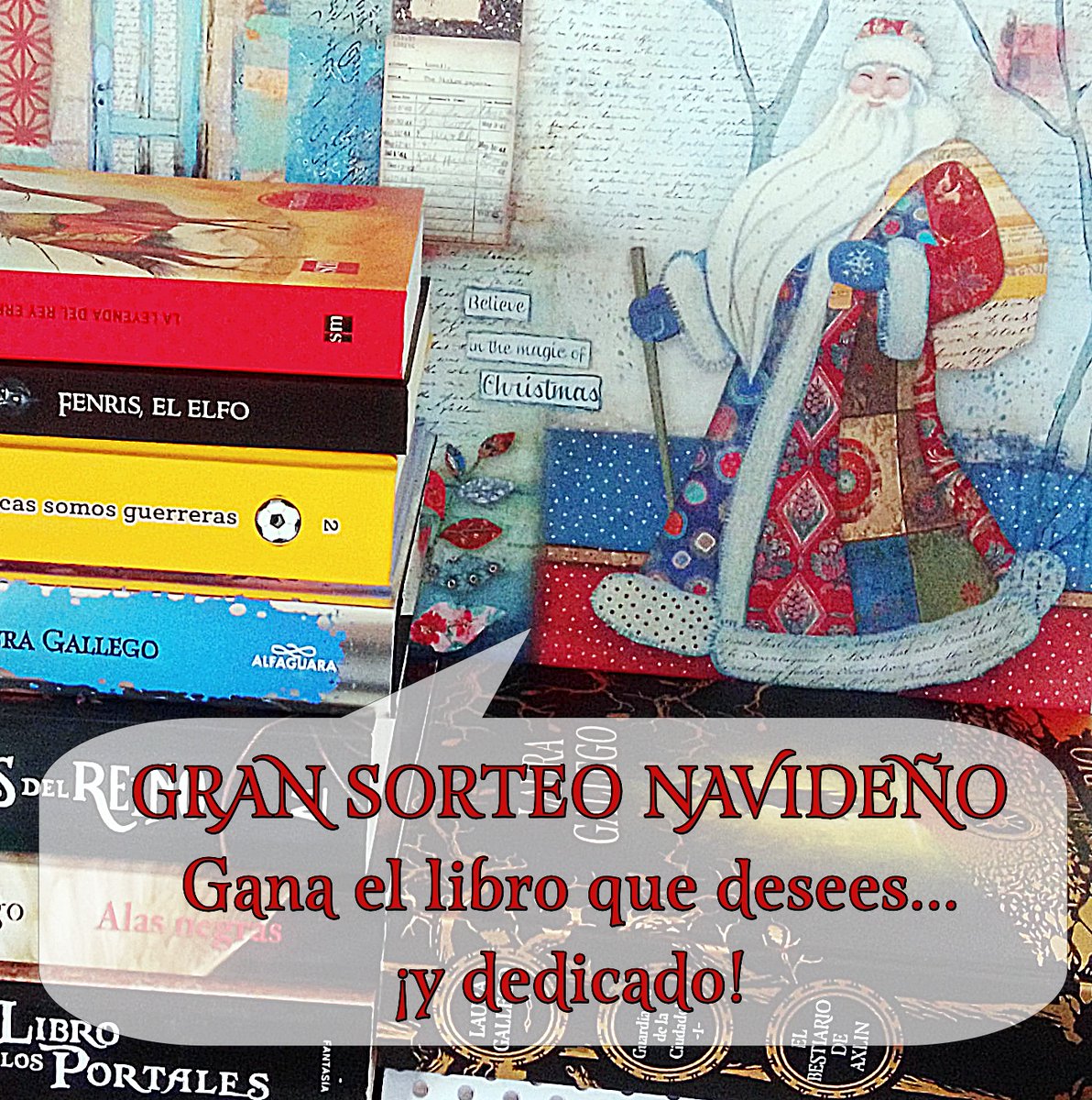 _LauraGallego's tweet image. 🎄¡Ding dong, ya está aquí nuestro tradicional sorteo navideño! 🎅Elige el libro que quieres entre toda la bibliografía y consíguelo dedicado y sin restricción de país.
 
Para participar, RT + tuitea #QuierounlibrodeLauraGallego + el título que quieres: lauragallego.com/libros